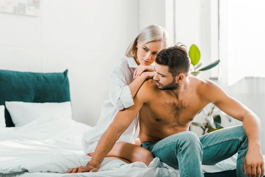 couple sitting in bed