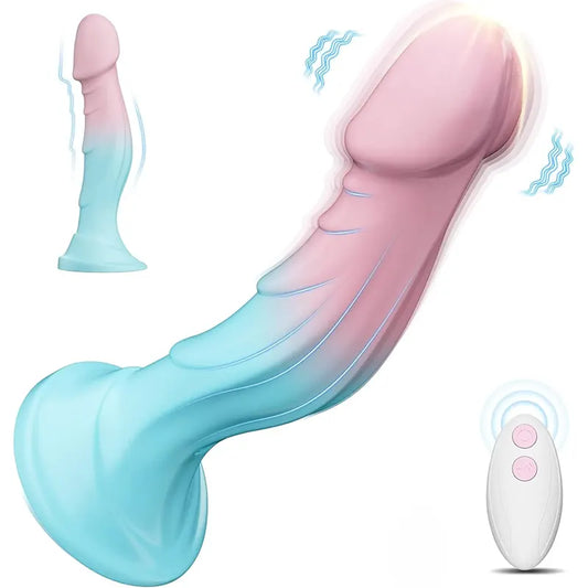 Sensation Wave Gradient Silicone Dildo with Suction Cup