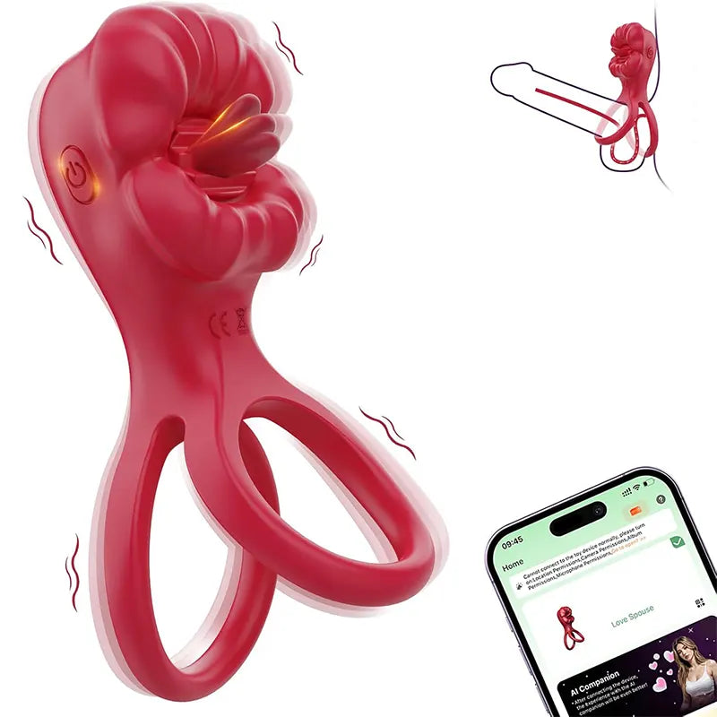 App Oral Tongue Clitoris Vibrating Penis Ring