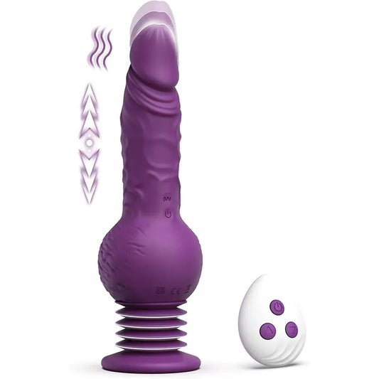 Remote Control Push In Vibrating Silicone Dildo