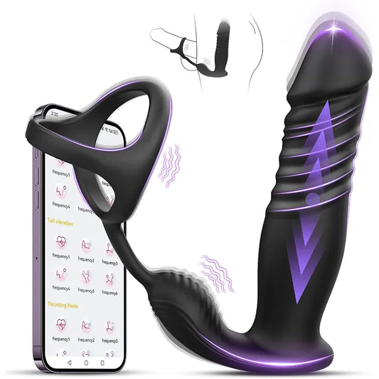 3-in-1 APP Insertion Pleasure Penis Ring