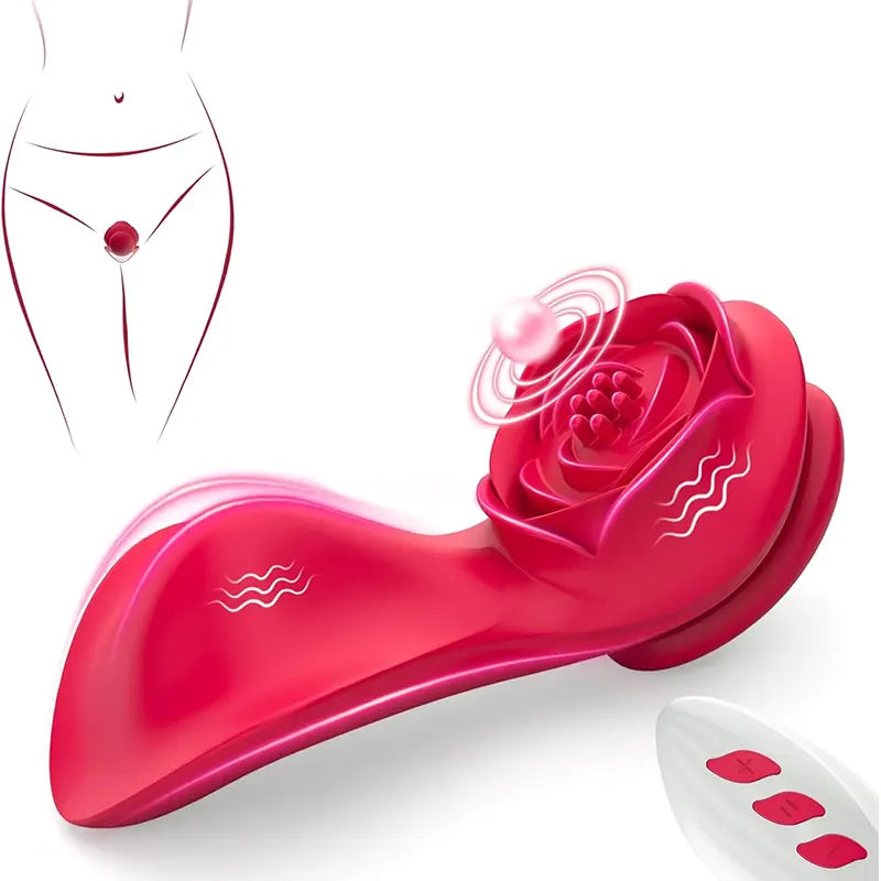 Rose-Shaped Panty Vibrator - Discreet On-the-Go Fun