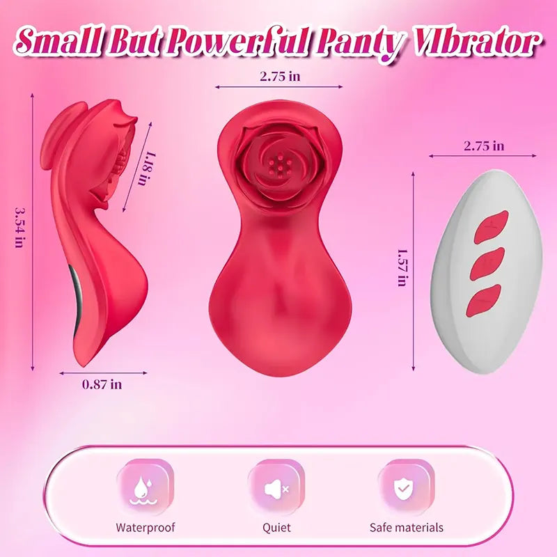 Rose-Shaped Panty Vibrator - Discreet On-the-Go Fun