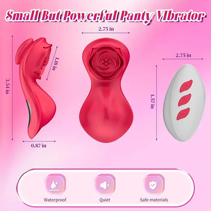 Rose-Shaped Panty Vibrator - Discreet On-the-Go Fun