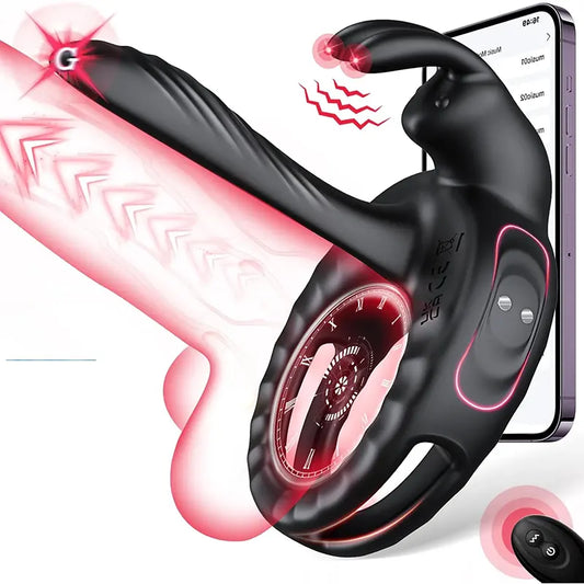 Passion Pulse Couple's Vibrator Sleeve with Rabbit Clitoris Stimulator