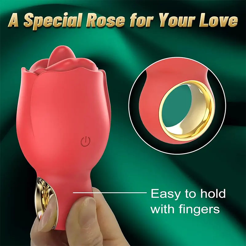 Rose Caress Vibrating Tongue Toy