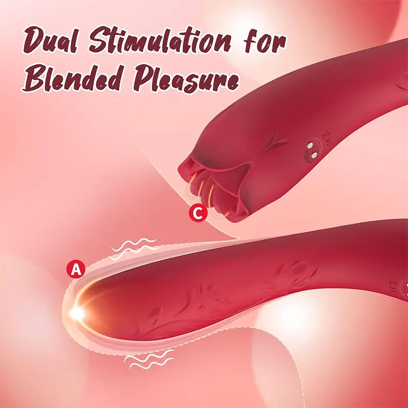 BlissLick Dual-Action Licking & Vibrating Clitoral Vibrator