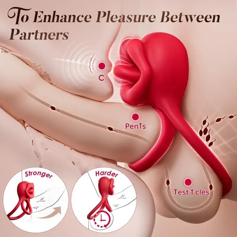 3-in-1 Tongue Stimulating Penis Ring