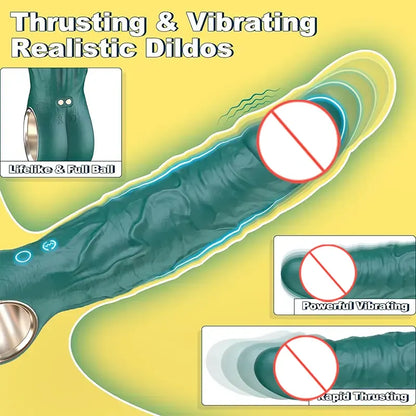 PowerThrust Realistic Vibrating Dildo with Thrusting Action