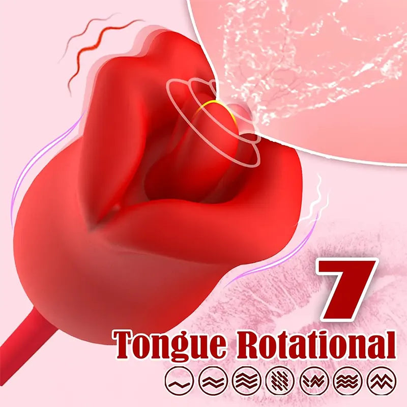 2-in-1 Rose Tongue & G-spot Vibrator