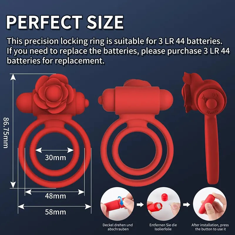 Rose Vibrating Penis Ring