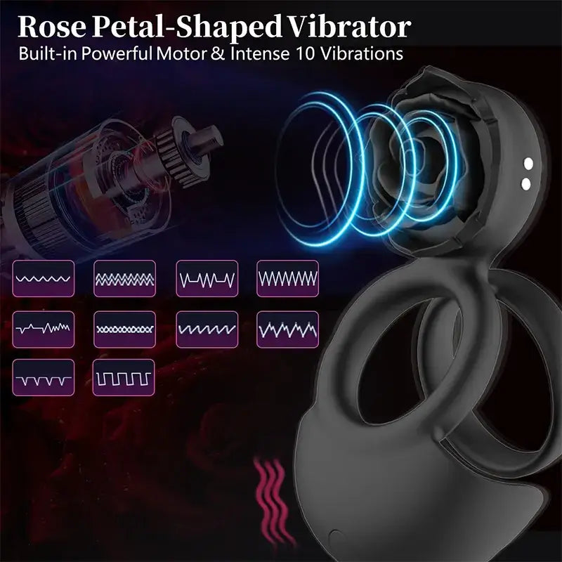 Rose Clitoral Stimulation Vibrating Penis Ring