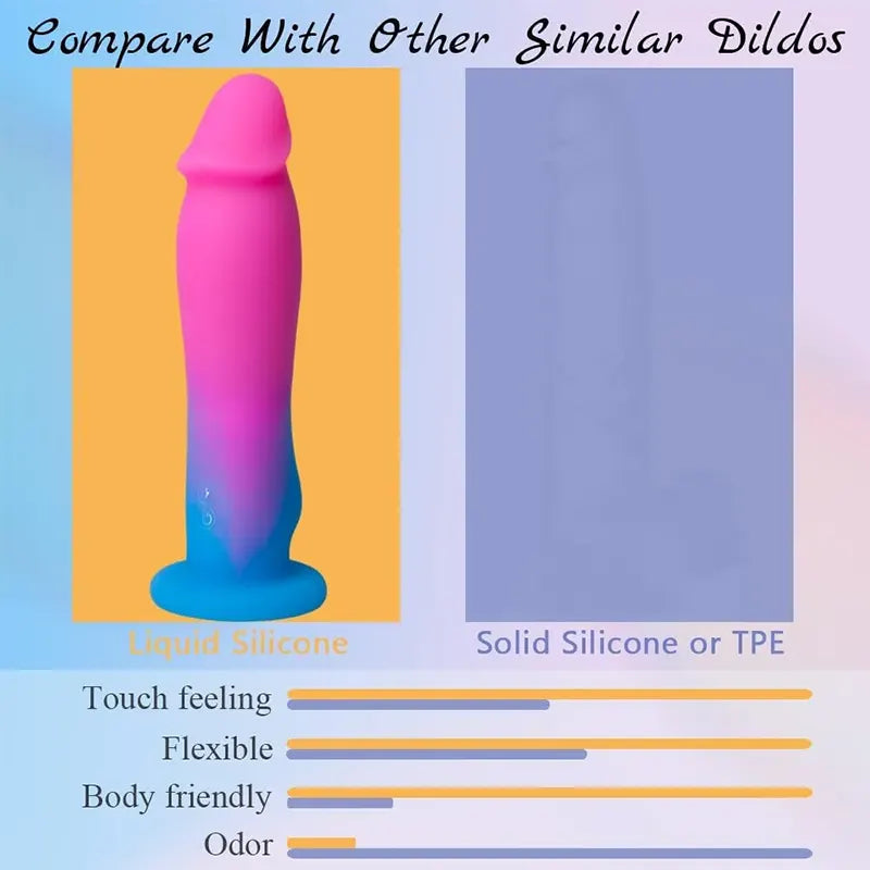 Ombre Ecstasy Vibrating Suction Dildo