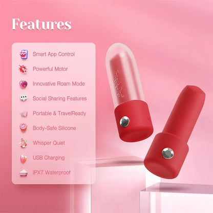 Lipstick Mini Vibrator with App-Controlled Remote