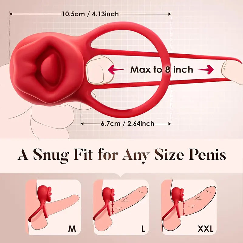 3-in-1 Tongue Stimulating Penis Ring