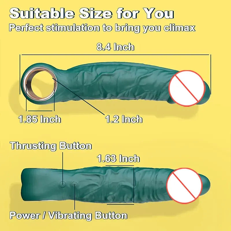 PowerThrust Realistic Vibrating Dildo with Thrusting Action