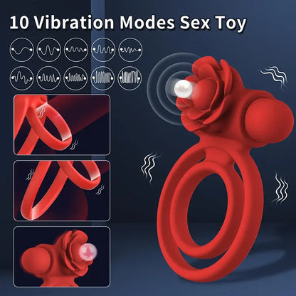 Rose Vibrating Penis Ring