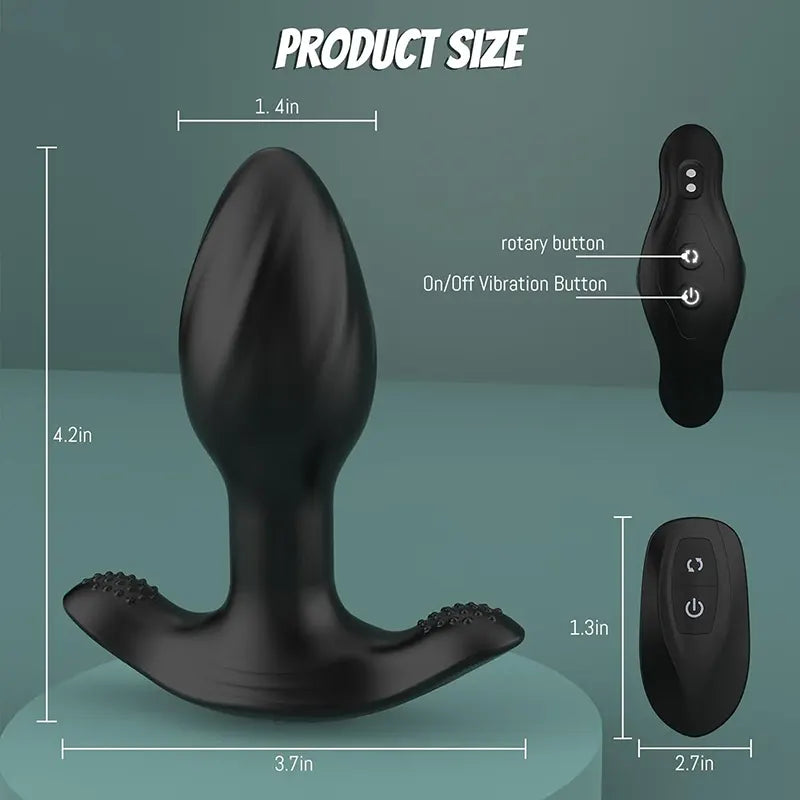 10-Mode Vibrating & Rotating Anal Plug with Remote Control