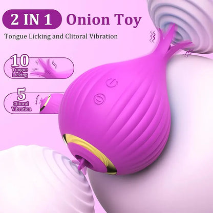 2-in-1 Onion Sucking Stimulation Vibrator