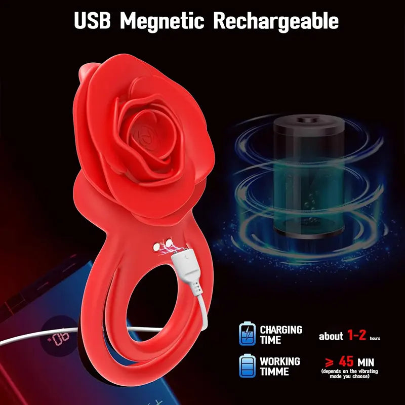 Rose Couple Vibrating Ring