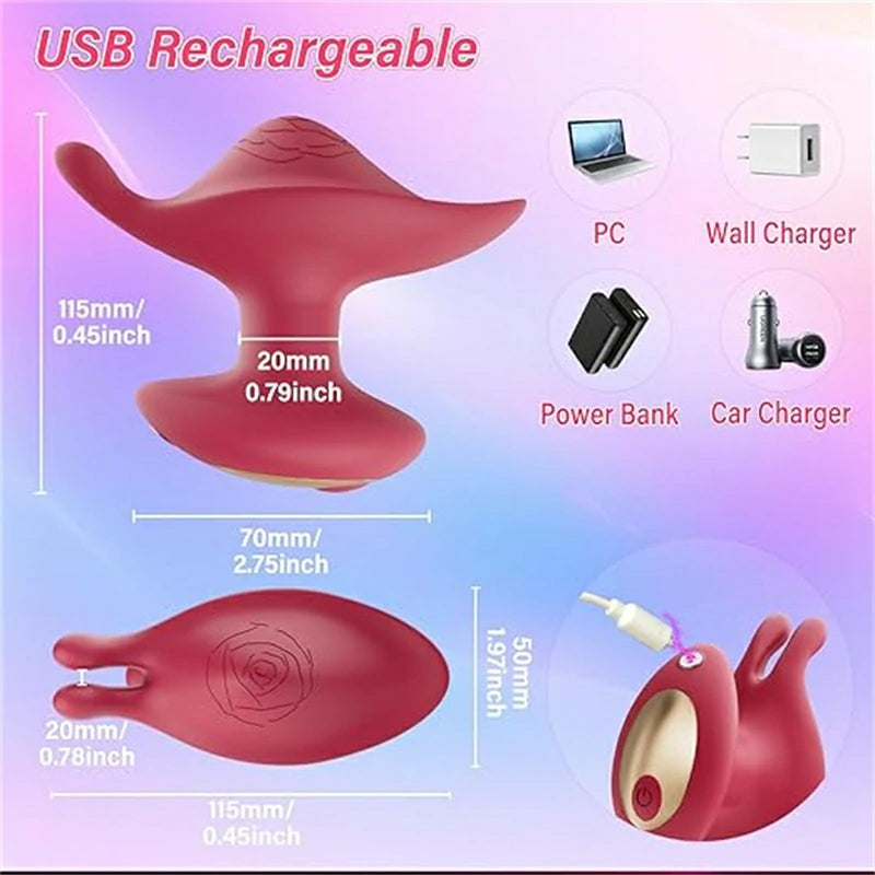 Rose-Shaped Clitoral Vibrator