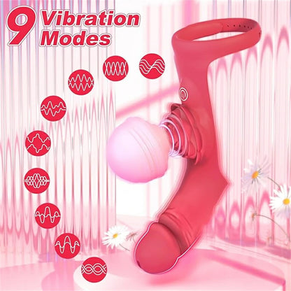 2-in-1 Finger Rose Vibrator: Dildo and Rose Stimulation Combo