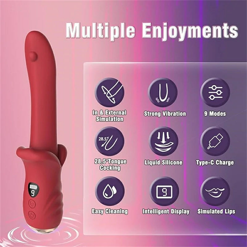  LCD Tongue Vibrator with 9 Vibration Modes