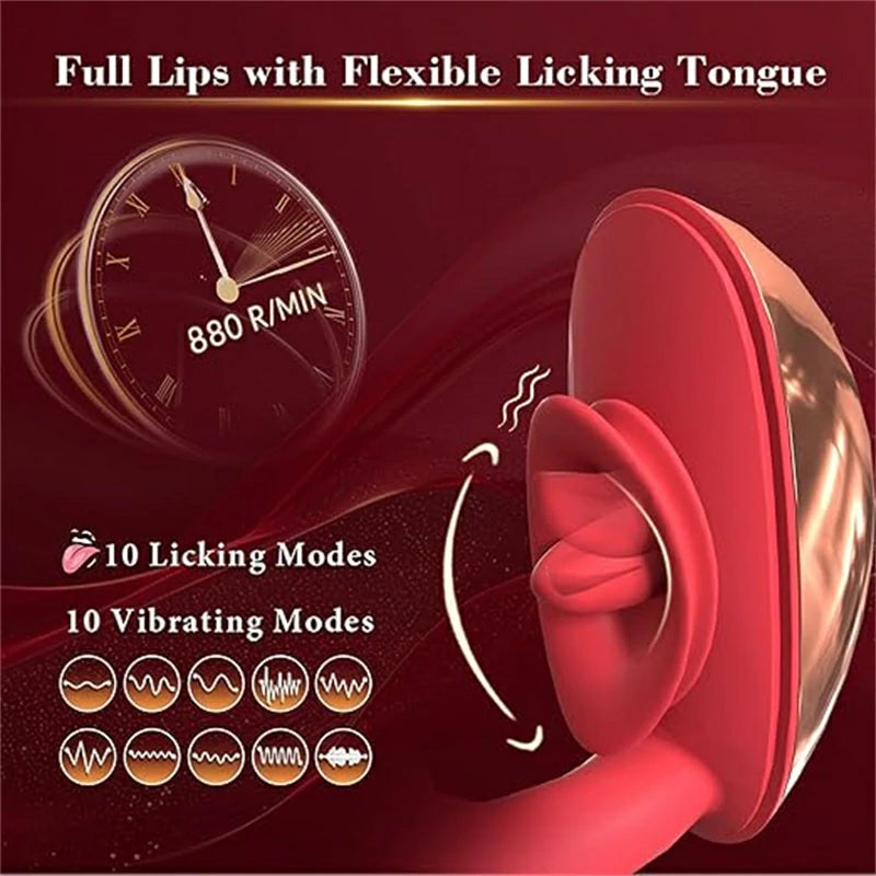 G-Spot Vibrator with Tongue Clitoral Stimulator