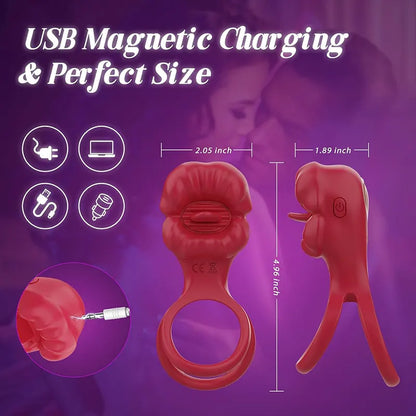 App Oral Tongue Clitoris Vibrating Penis Ring