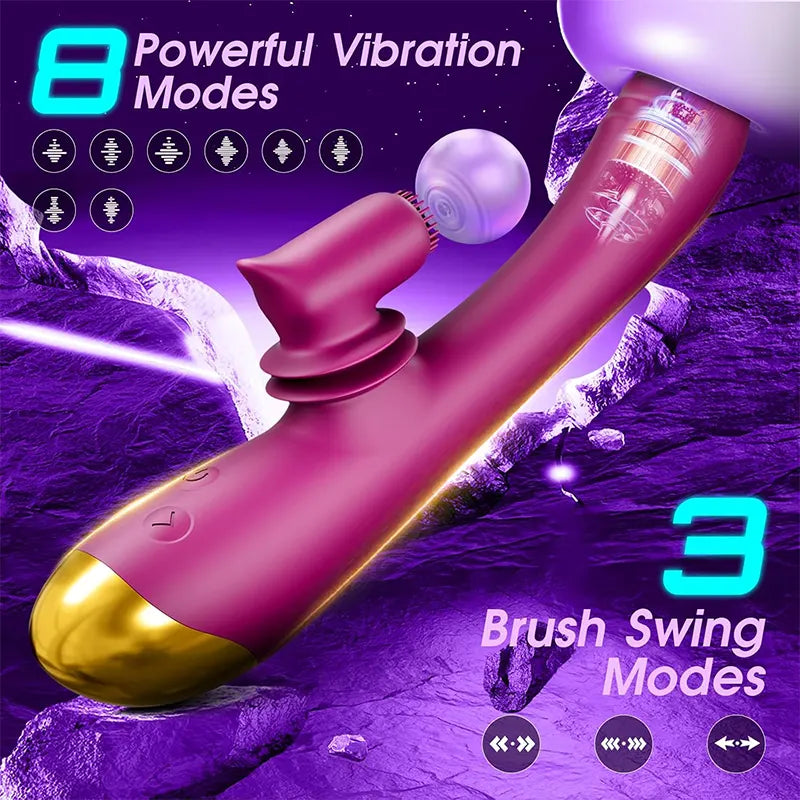 2-in-1 360° Brush G-spot Clitoral Vibrator