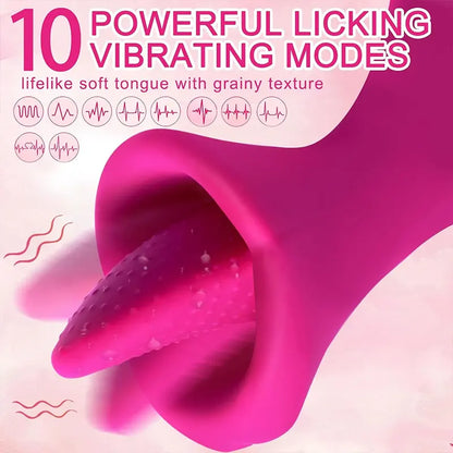 Suction Cup Lick Rose Clitoris G-Spot Vibrator