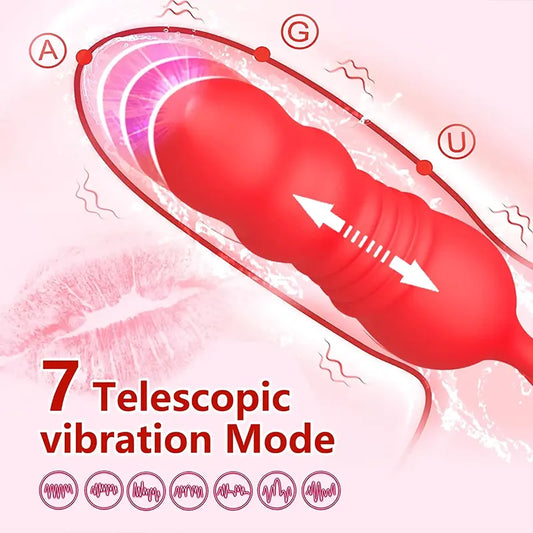 2-in-1 Rose Tongue & G-spot Vibrator