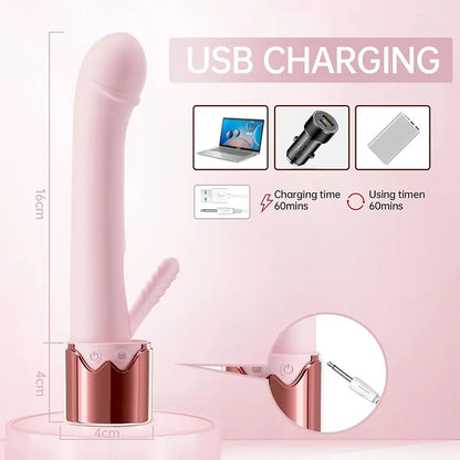 2-in-1 G-Spot & Clitoral Vibrator with Heating Function