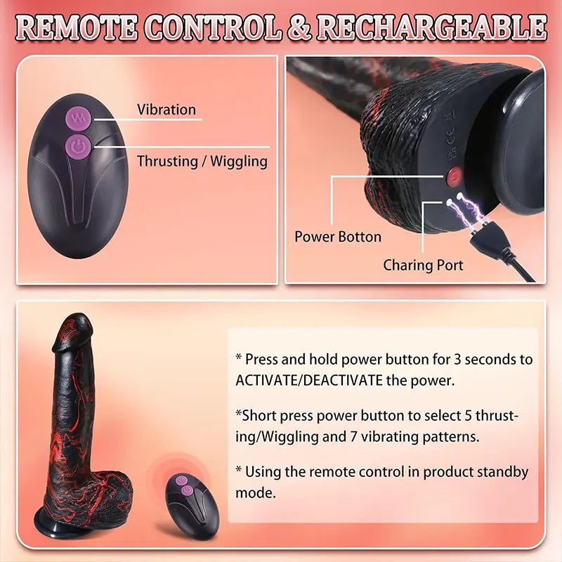 Molten Desire Thrusting Dildo Vibrator