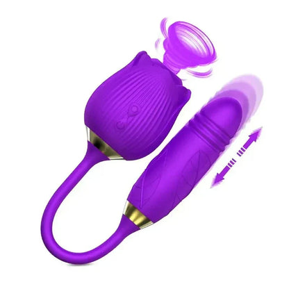 10-Speed Rose Suction Vibrating Dildo